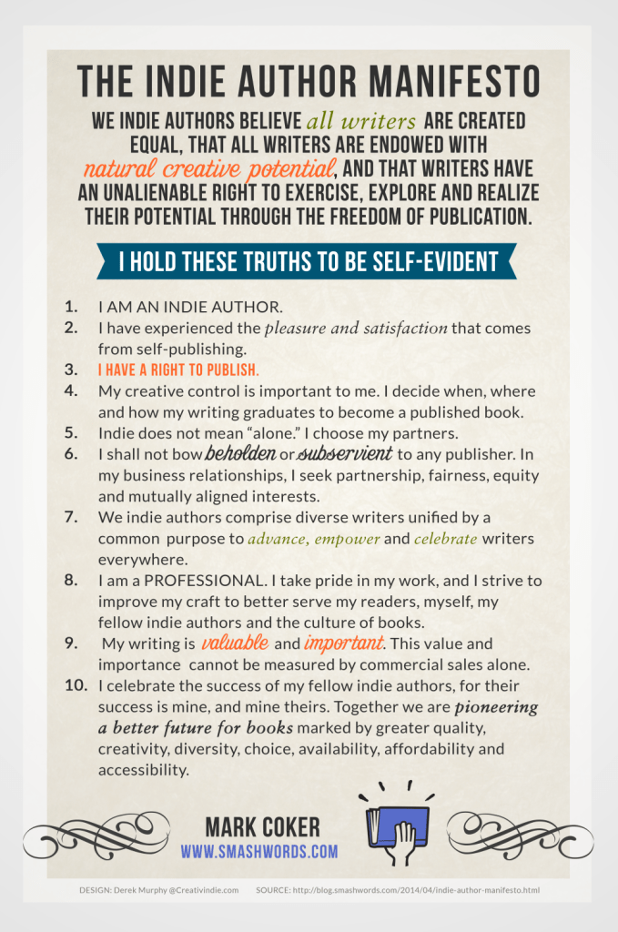 The Indie Author Manifesto, by Mark Coker